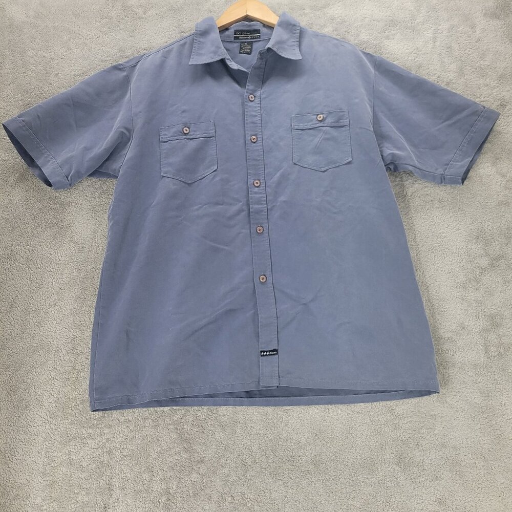 BC Ethic-USA Delux Vintage 90's Blue Button Down Men's Short Sleeve Shirt Sz XL
